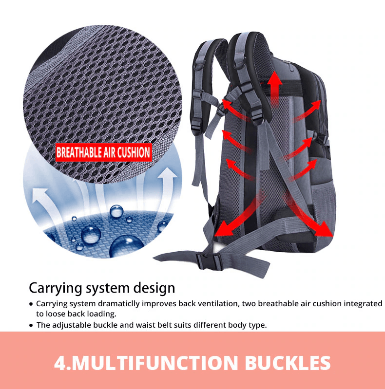 image-40L Men Women Travel Backpack Rucksack Camping Laptop Hiking School