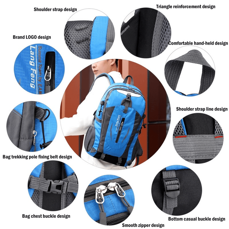 image-40L Men Women Travel Backpack Rucksack Camping Laptop Hiking School