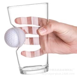 image-Stuck in glass beer glass golf ball embedded creative wine glass