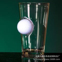 image-Stuck in glass beer glass golf ball embedded creative wine glass