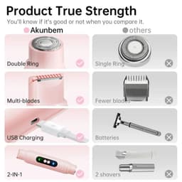 image-2 in 1 Bikini Trimmer for Women Hair Removal Rechargeable Electric
