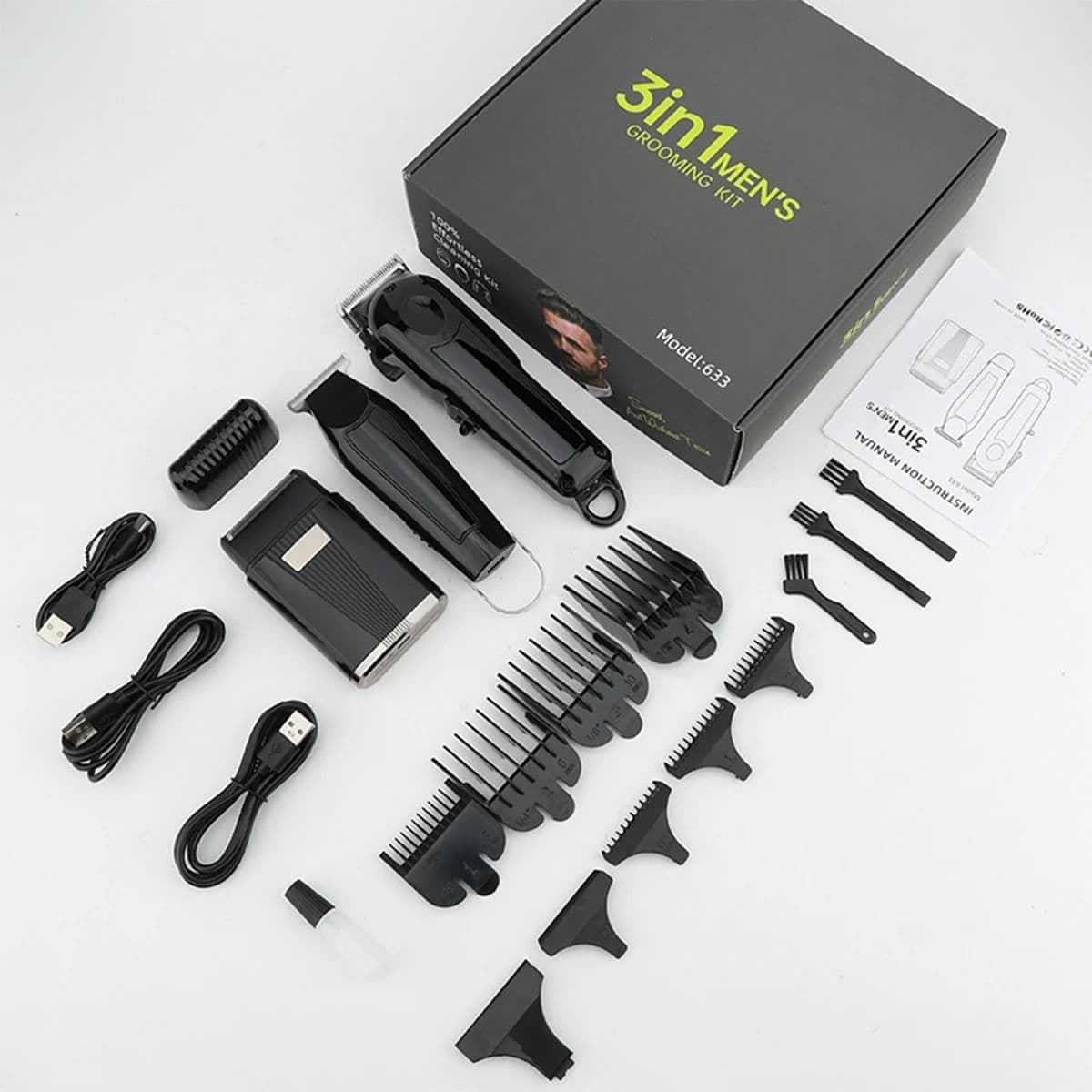 image-3-in-1 Hair Cleaning Set Intelligent Digital Hair Clipper Home Oil