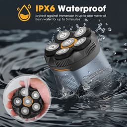 image-Men's 6D Magnetic Blade Rechargeable Electric Shaver Full Body Water