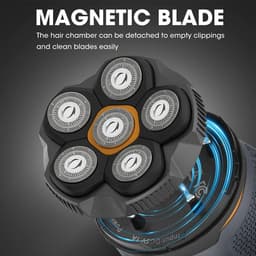 image-Men's 6D Magnetic Blade Rechargeable Electric Shaver Full Body Water