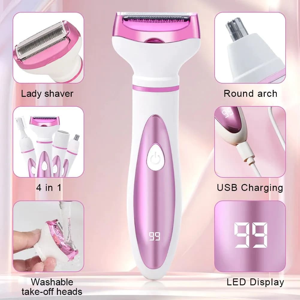 image-4 In 1 Electric Lady Shaver Body Hair Removal Epilator Painless