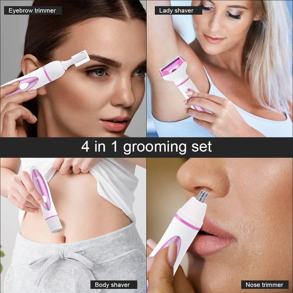 image-4 In 1 Electric Lady Shaver Body Hair Removal Epilator Painless