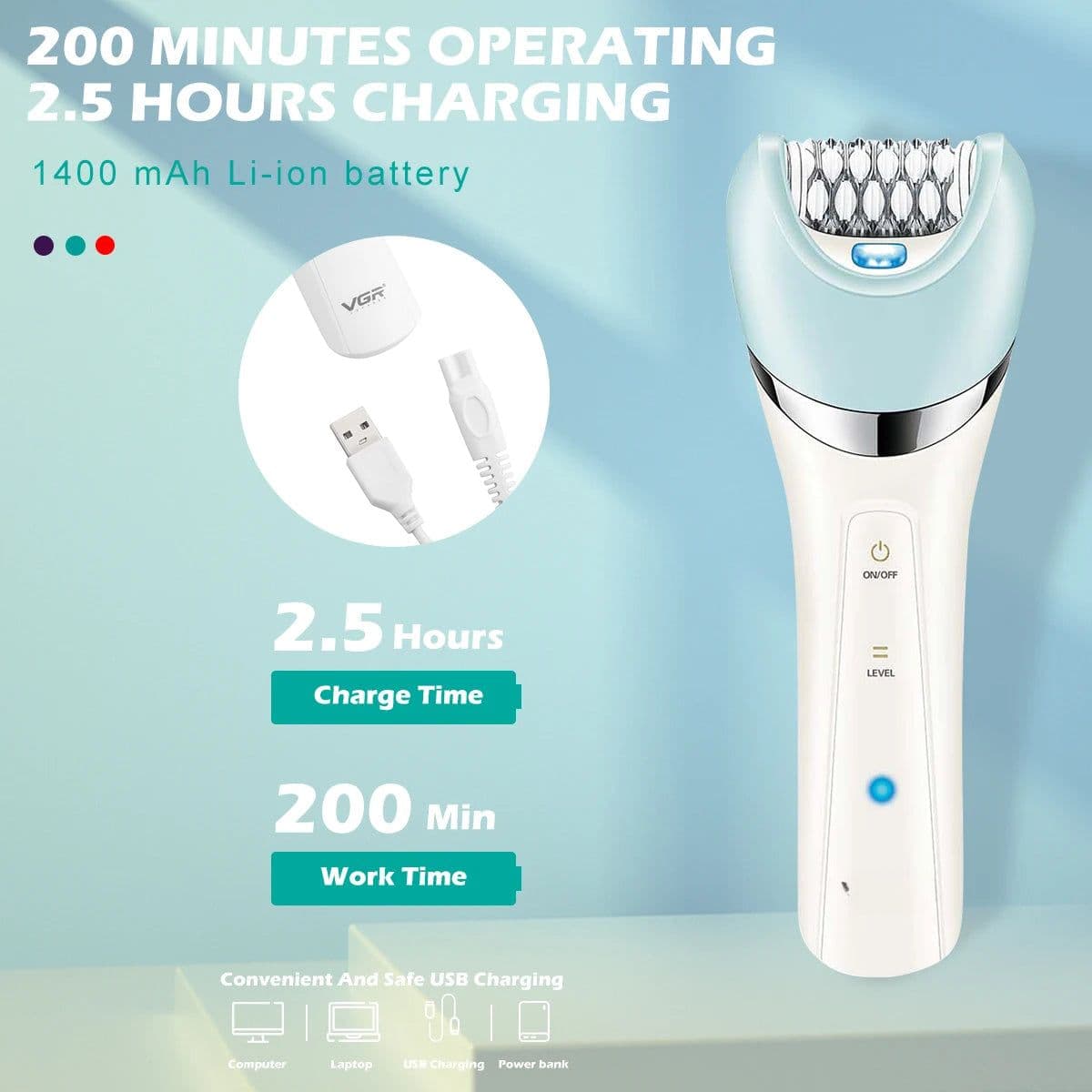 image-Professional Hair Cutting Machines for Ladies Rechargeable 5 In 1 Lady