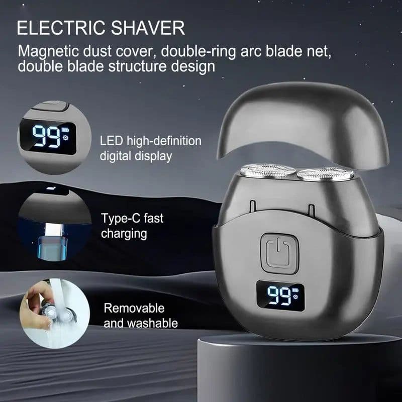 image-Mini Electric Shaver Double Head Men's Razor Beard Trimmer Shaver Men
