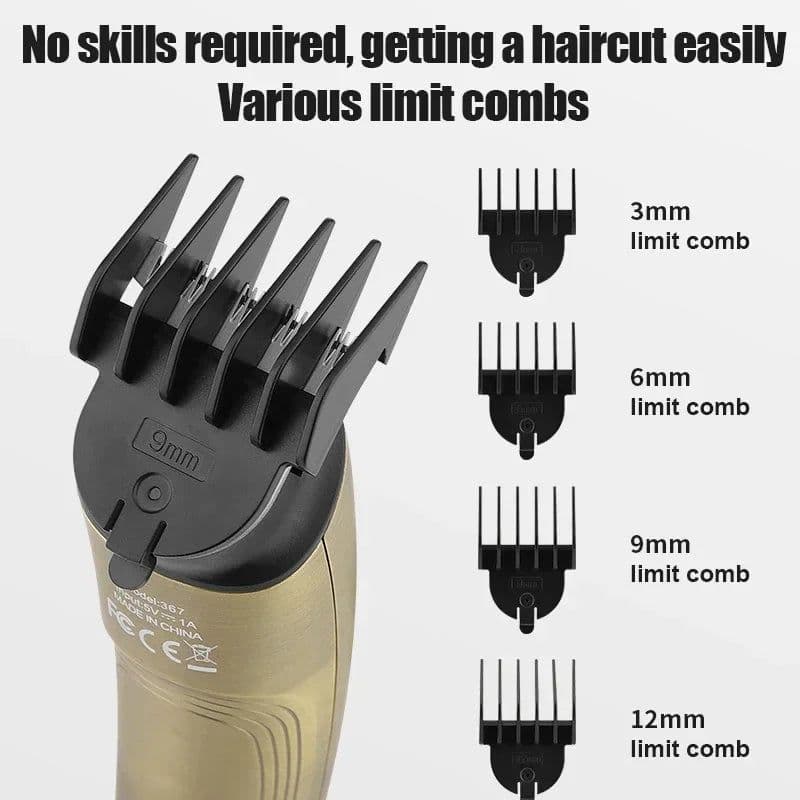 image-Household Men's Waterproof Electric Hair Clipper Multifunctional