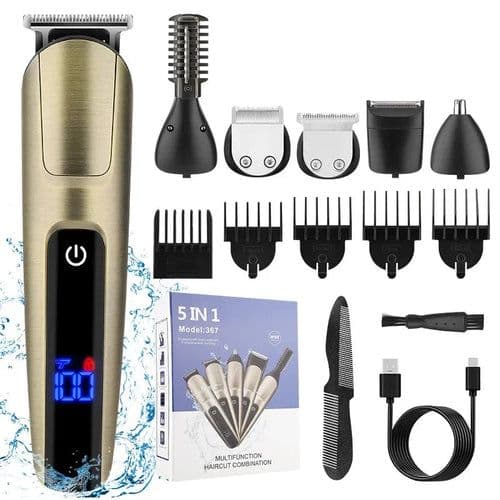 image-Household Men's Waterproof Electric Hair Clipper Multifunctional