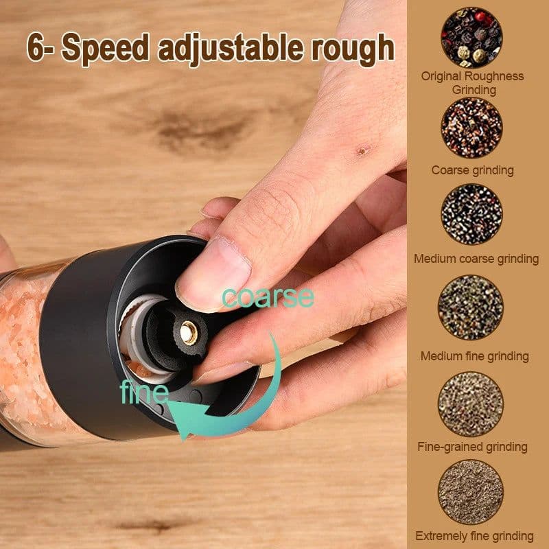 image-Electric Automatic Salt and Pepper Grinder USB Rechargeable Adjustable