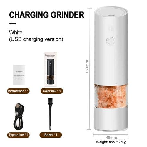 image-Electric Automatic Salt and Pepper Grinder USB Rechargeable Adjustable