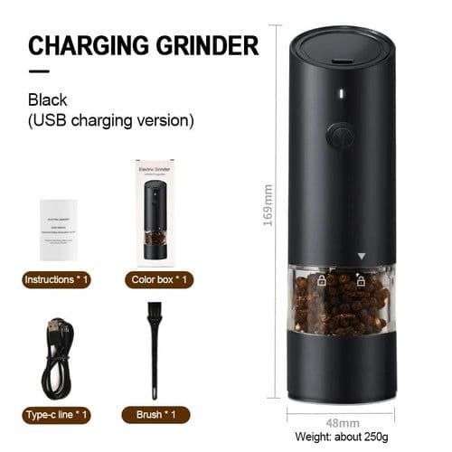 image-Electric Automatic Salt and Pepper Grinder USB Rechargeable Adjustable