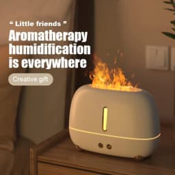 image-Stylish and Compact USB Flame Aromatherapy Machine with Visible Water