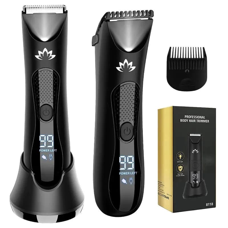 image-Full Body Hair Trimmer With Base Ceramic Steel Cutter Head Body Shaver