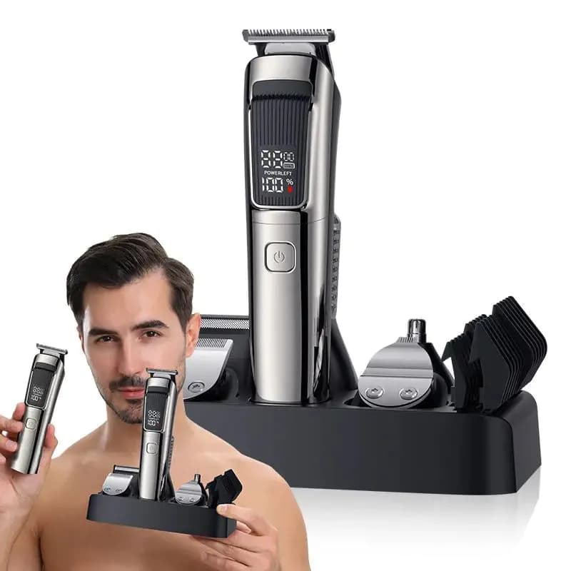 image-Mens IPX6 Waterproof Body Electric Shaver Beard Trimmer Nose Hair