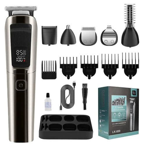 image-Mens IPX6 Waterproof Body Electric Shaver Beard Trimmer Nose Hair
