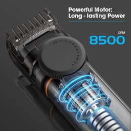 image-Type-C Charging Base IPX6 8500 RPM 1200mAh Men's Hair Clipper Kit,