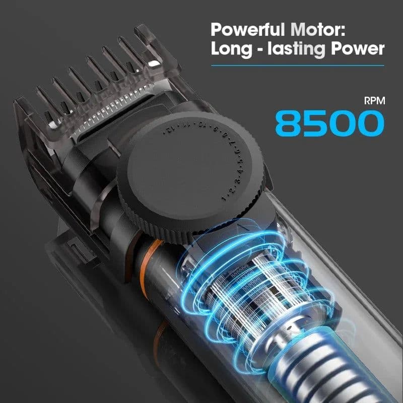 image-Type-C Charging Base IPX6 8500 RPM 1200mAh Men's Hair Clipper Kit,