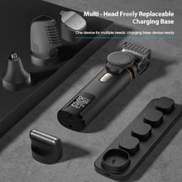 image-Type-C Charging Base IPX6 8500 RPM 1200mAh Men's Hair Clipper Kit,