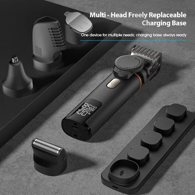 image-Type-C Charging Base IPX6 8500 RPM 1200mAh Men's Hair Clipper Kit,