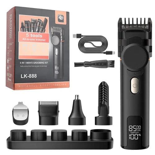 image-Type-C Charging Base IPX6 8500 RPM 1200mAh Men's Hair Clipper Kit,