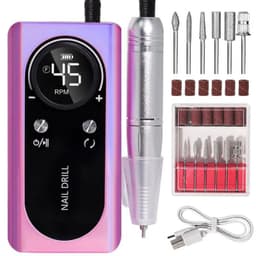 image-45000RPM Rechargeable Nail Drill Machine with LCD Low Noise