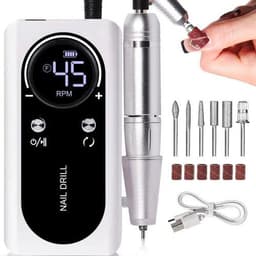 image-45000RPM Rechargeable Nail Drill Machine with LCD Low Noise