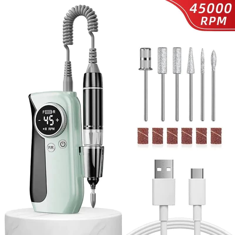 image-45000RPM Nail Drill Electric Nail Sander With HD LCD Display