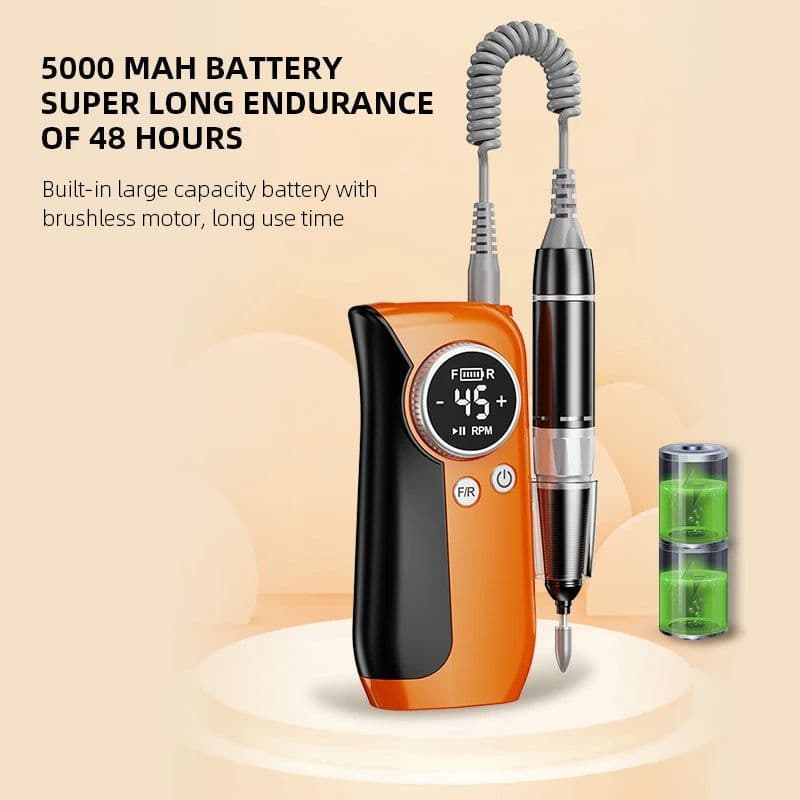 image-45000RPM Nail Drill Electric Nail Sander With HD LCD Display
