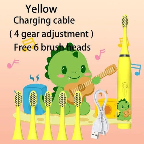 image-Kids Sonic Electric Toothbrush Colorful Cartoon For Kids Ultrasonic