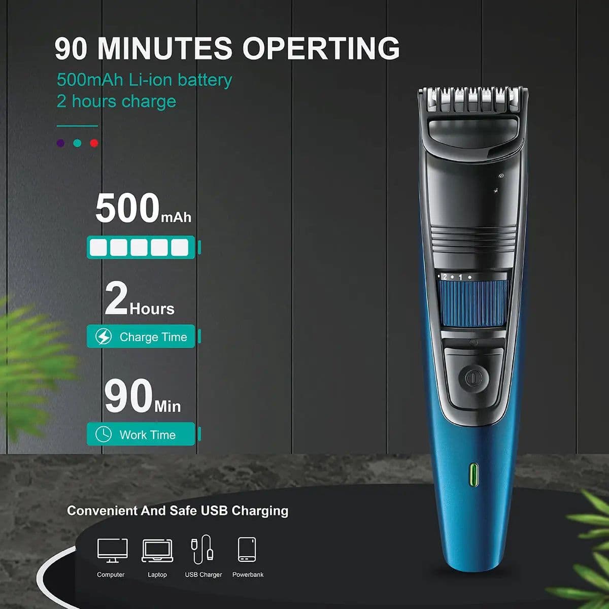 image-Adjustable Hair Cutting Trimmer Professional Rechargeable Hair