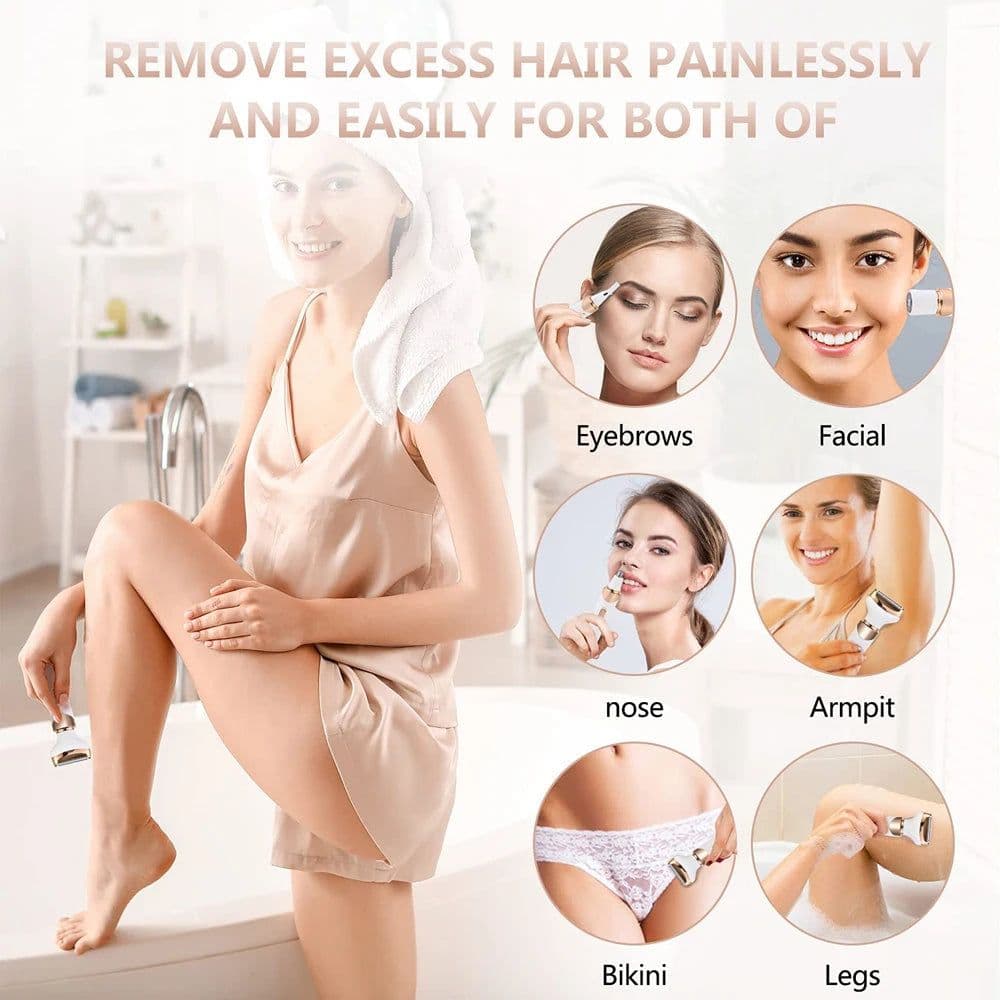 image-Body Epilator For Women Hair Remover Bikini Trimmer Face Hair Removal