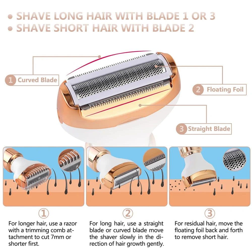 image-Body Epilator For Women Hair Remover Bikini Trimmer Face Hair Removal