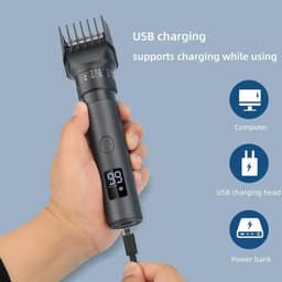 image-Men's 5-in-1 Multifunctional Grooming Set IPX6 Waterproof Hair Clipper