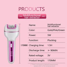 image-3 in 1 Rechargeable Women Epilator for Face Body Electric Shaver