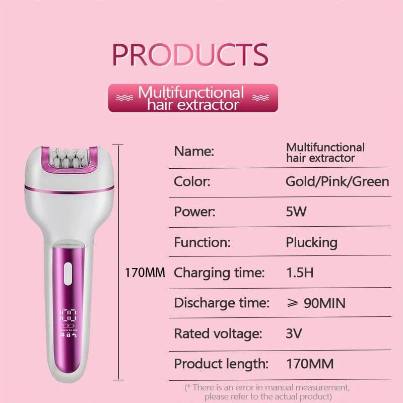 image-3 in 1 Rechargeable Women Epilator for Face Body Electric Shaver