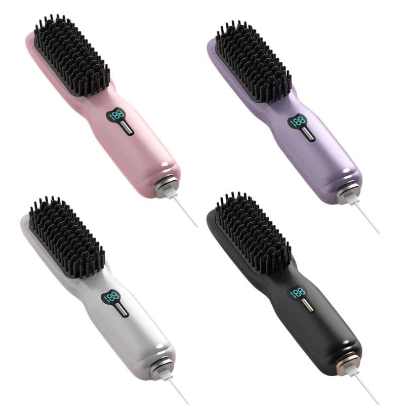 image-Cordless Hair Straightener Brush Hair Straightener Comb Mini Portable