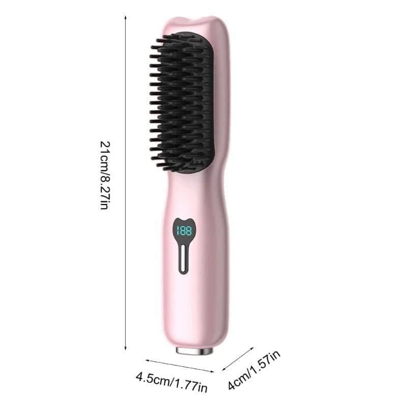 image-Cordless Hair Straightener Brush Hair Straightener Comb Mini Portable