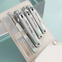 image-5pcs/pack Nail Clipper Kit Stainless Steel Nail Nippers Earpick Ear