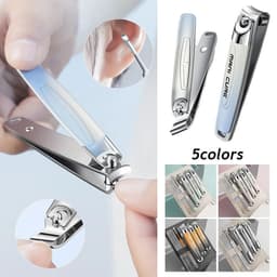 image-5pcs/pack Nail Clipper Kit Stainless Steel Nail Nippers Earpick Ear