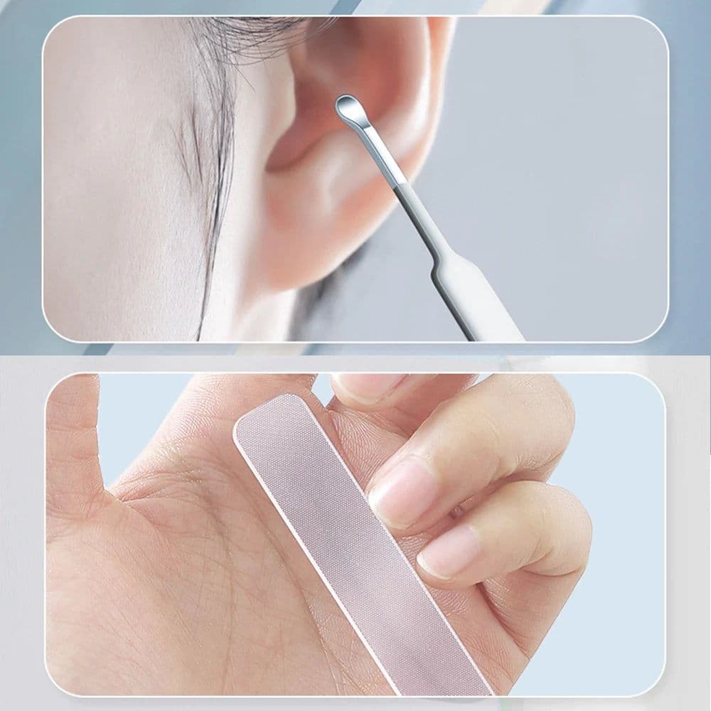 image-5pcs/pack Nail Clipper Kit Stainless Steel Nail Nippers Earpick Ear
