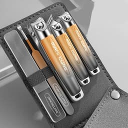 image-5pcs/pack Nail Clipper Kit Stainless Steel Nail Nippers Earpick Ear