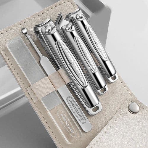 image-5pcs/pack Nail Clipper Kit Stainless Steel Nail Nippers Earpick Ear