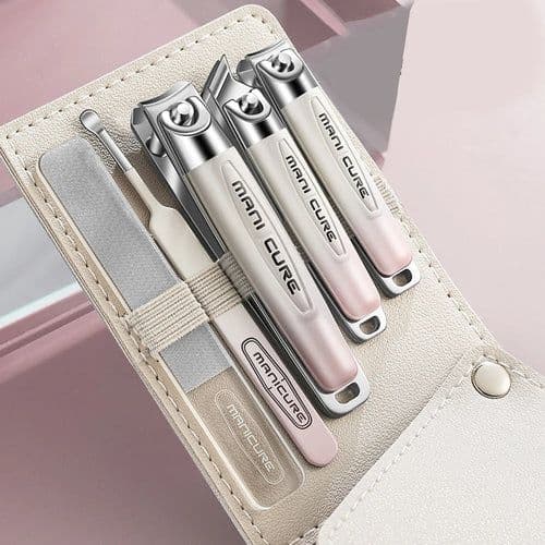 image-5pcs/pack Nail Clipper Kit Stainless Steel Nail Nippers Earpick Ear