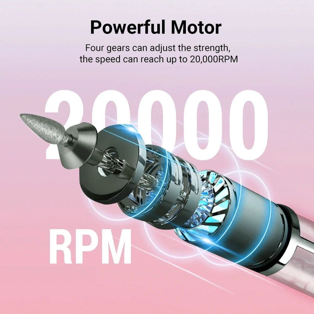 image-20000RPM Electric Nail Polisher Rechargeable Nail Polisher Nails