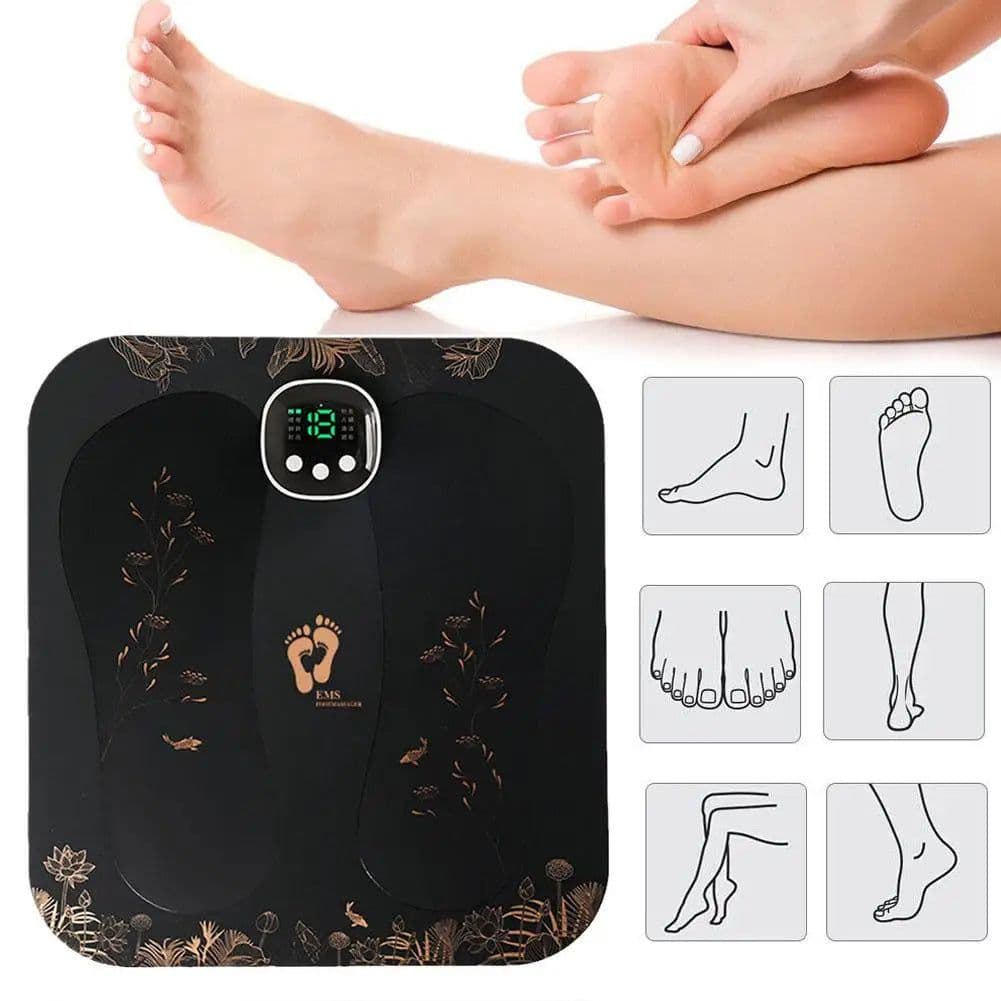 image-Portable EMS Silicond Foot Massager USB Charging Electric Massager Pad