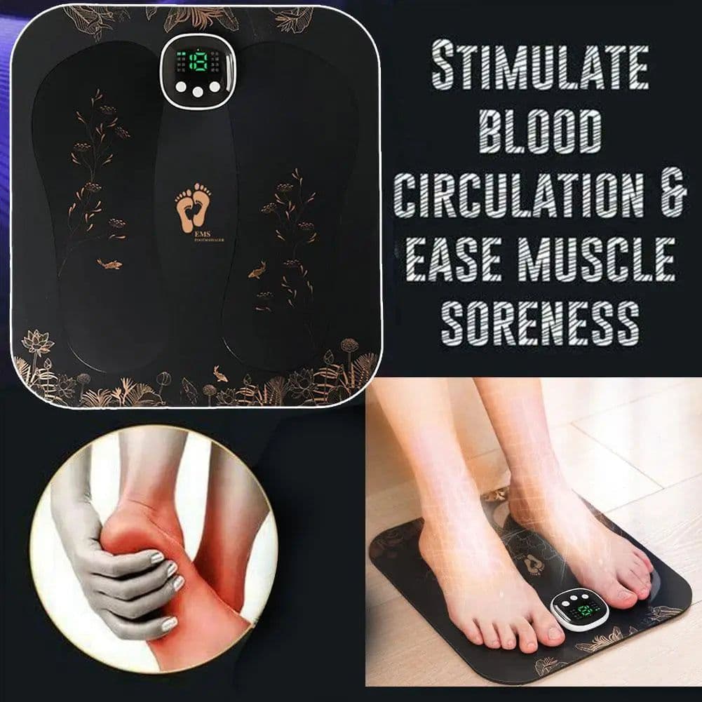 image-Portable EMS Silicond Foot Massager USB Charging Electric Massager Pad