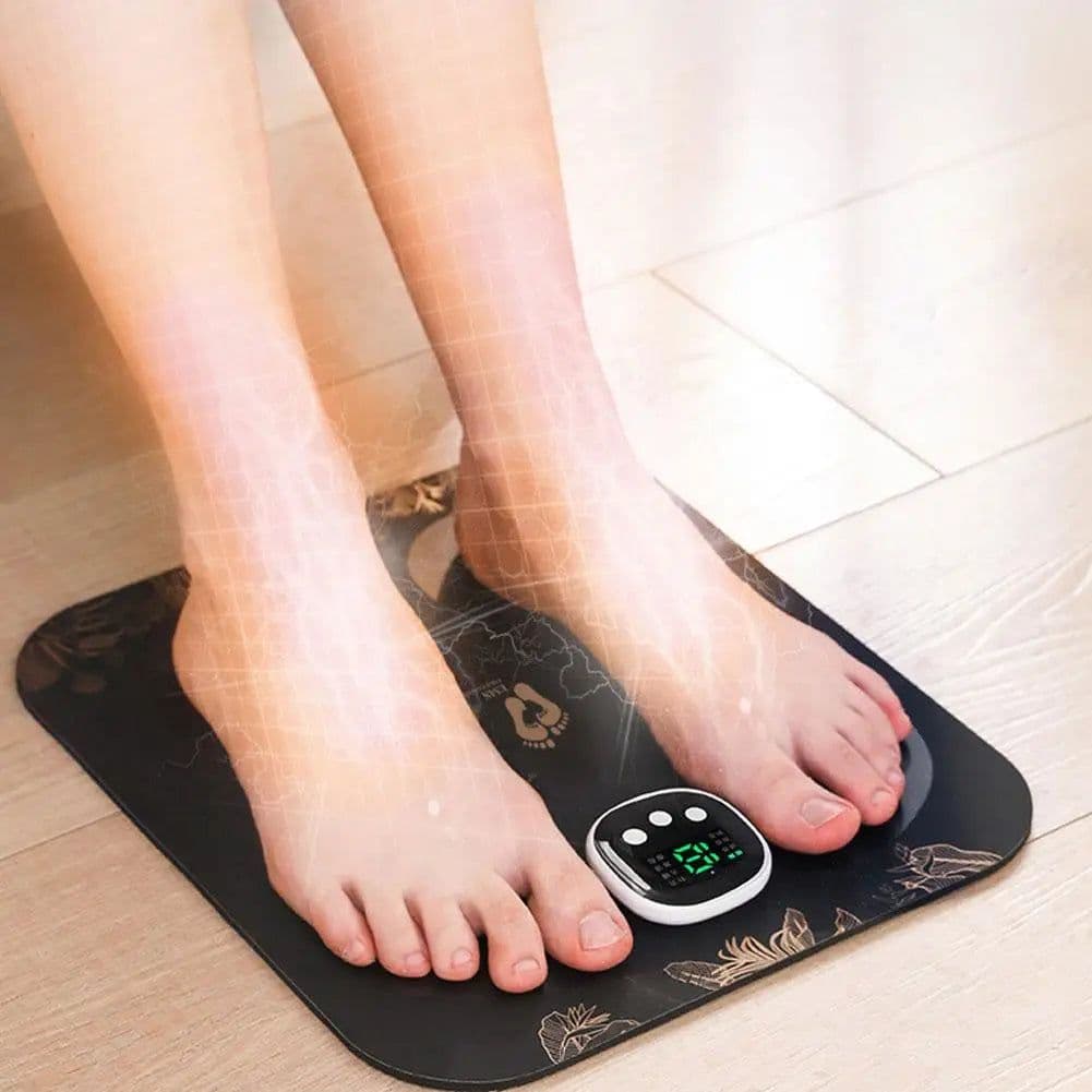 image-Portable EMS Silicond Foot Massager USB Charging Electric Massager Pad