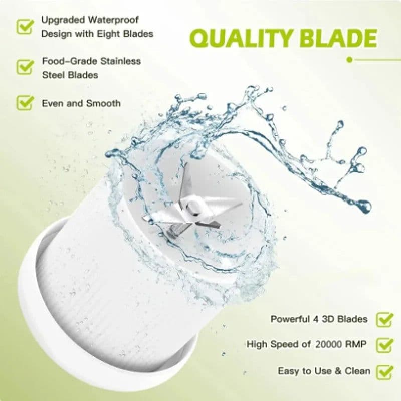 image-Portable Electric Juicer Cup Handheld 6-blade USB Rechargeable